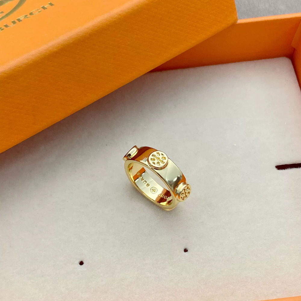 Tory Burch Letter Inlay Metal Ring